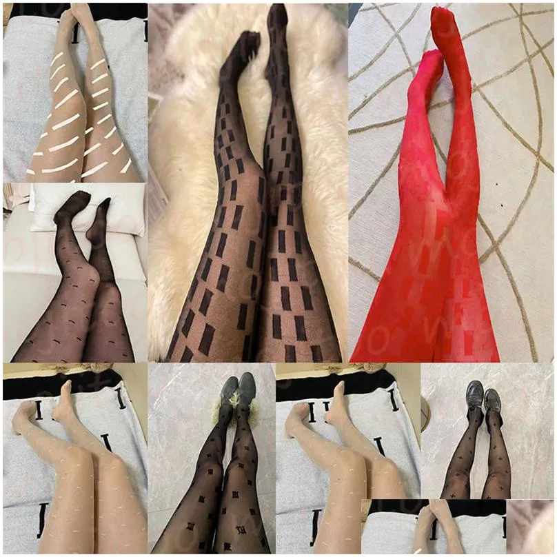 designer stockings womens tights socks luxury leggings design letters stretch net stocking sexy pantyhose for party