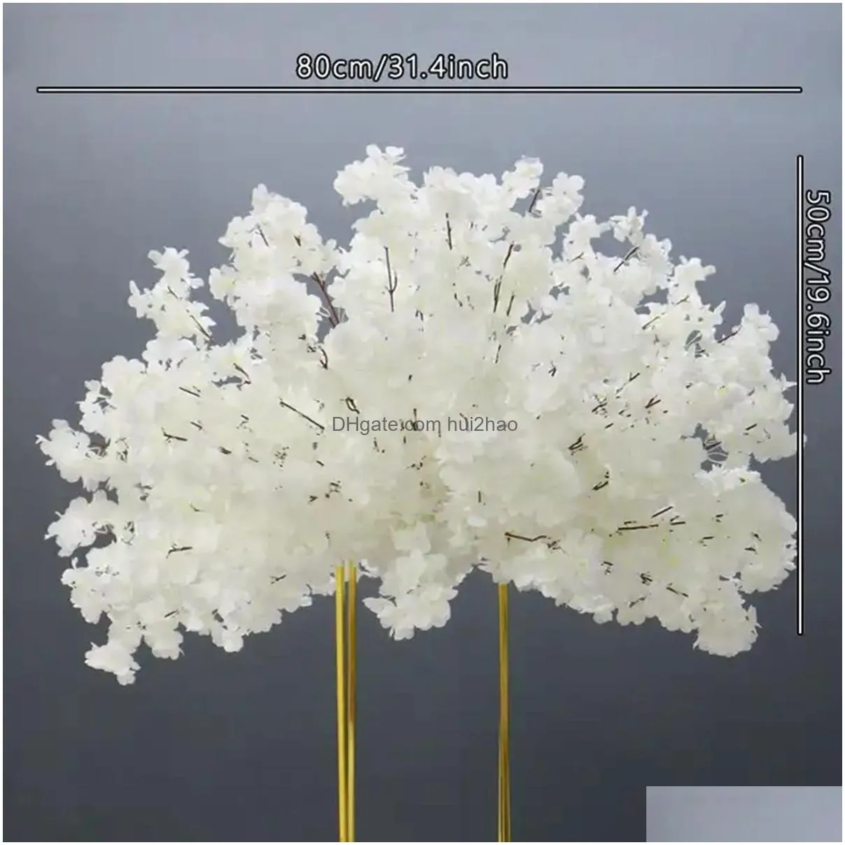 60/80/100cm white cherry blossom rose artificial flower ball wedding table centerpiece decor marriage banquet road lead floral 55