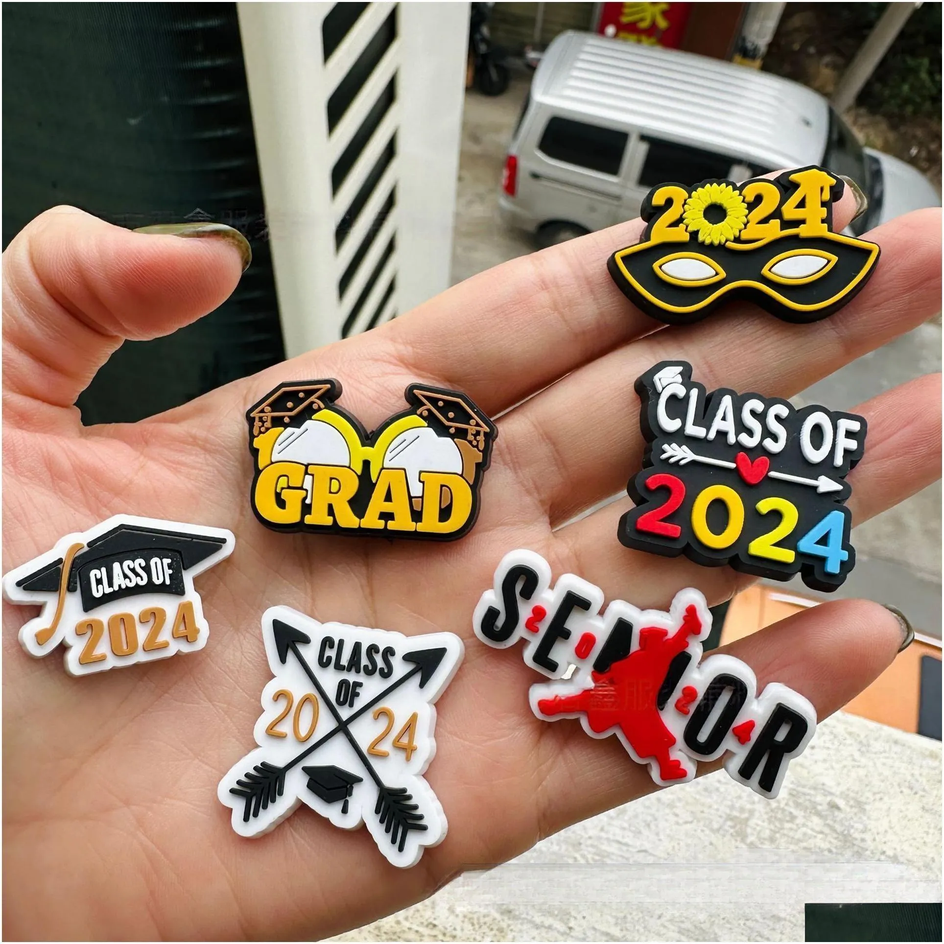 graduation graduate charms anime charms wholesale childhood memories funny gift cartoon charms shoe accessories pvc decoration buckle soft rubber clog