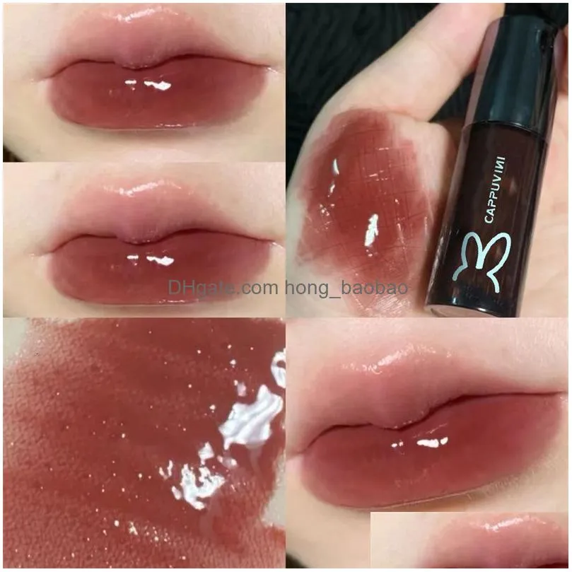 lip gloss korean mirror glaze waterproof matte lipgloss sexy red liquid lipstick long lasting moisturizing natural beauty lips makeup