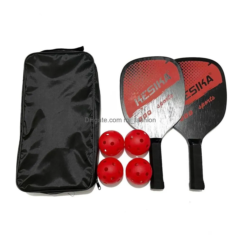Tennis Rackets Ball Sports Pickleball Paddle Set 2 4 Balls With Carrying Bag For Men Drop Delivery Dhmtp