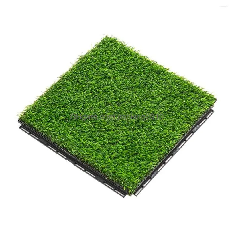 Decorative Flowers & Wreaths Decorative Flowers Simation Artificial Grass Square Draining Floor Mat Turf Rug Realistic For Outdoor Flo Dhygo