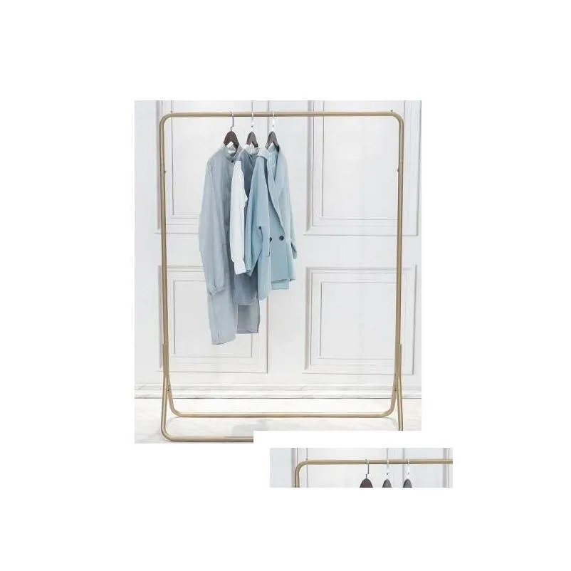 Landing coat hanger Golden clothing racks Bedroom Furniture Simple display of men`s and women`s clothes Underground art 230l