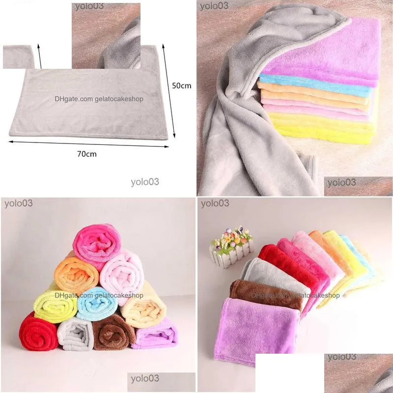 blankets 70x50cm fleece blanket for baby ddling small throw rug bedding cover case sheets flannel velvet warm solid warm micro