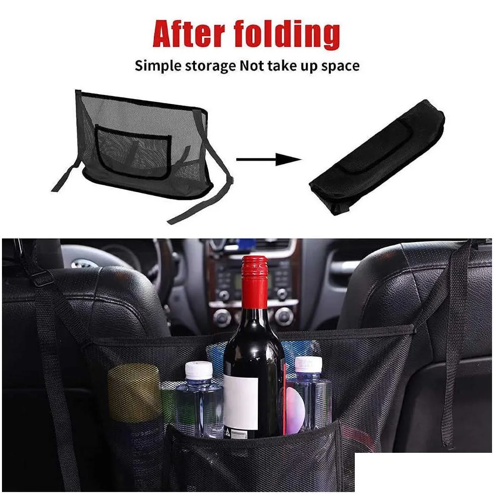 New Car Net Pocket Handbag Holder Car Seat Storage Between Seat Storage Pet Net Barrier Dog Net Barrier Auto Interior Accessories