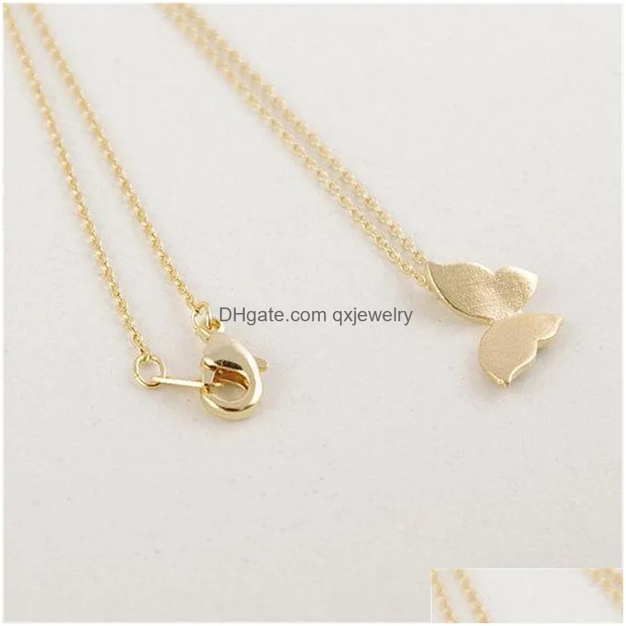 Pendant Necklaces Fashion Butterfly Pendant Fun Animal Shapes Gold Sier Plated Necklace For Women Gift Whole329N Drop Delivery Jewelry Dhuwk