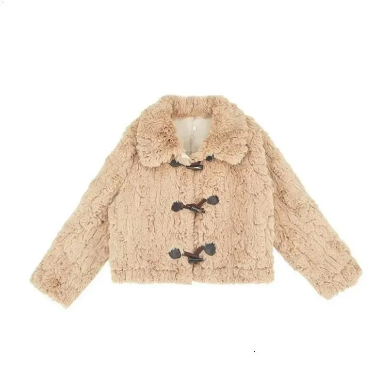 Womens Fur Faux Fur Synthetic Ladies  Fur Coat Fashion Sweet Short Coat Thick Warm Elegant Fur Vintage Jacket Coats Women Mujeres Rabbit