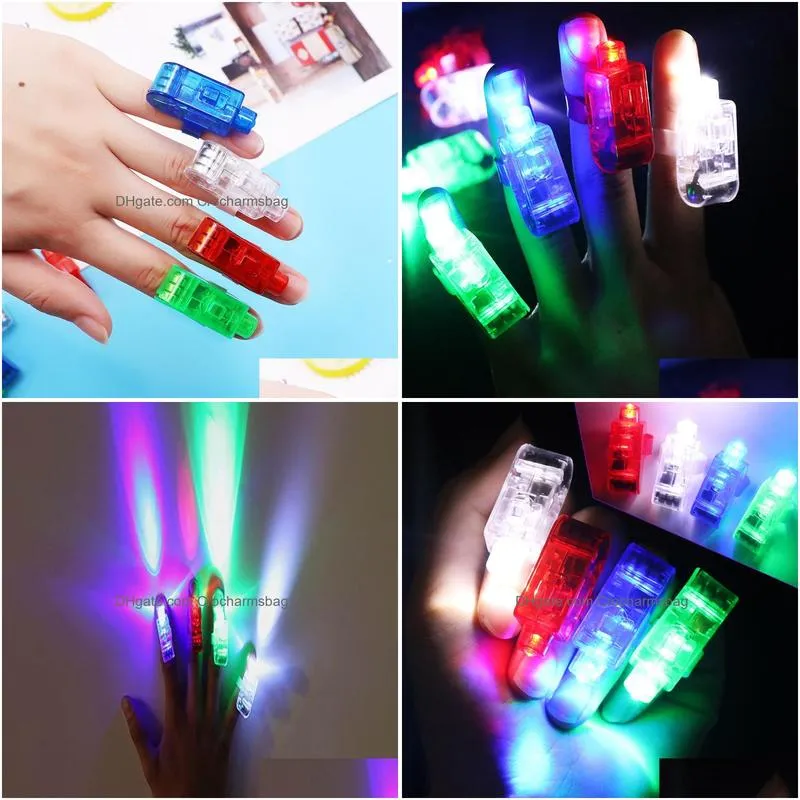 Party Decoration 300 Pcs Per Lots Colorf Led Finger Light Emitting Lamps Ring Torch Children Adts Gift Toys Glow Party Supplies Drop D Dh8O1