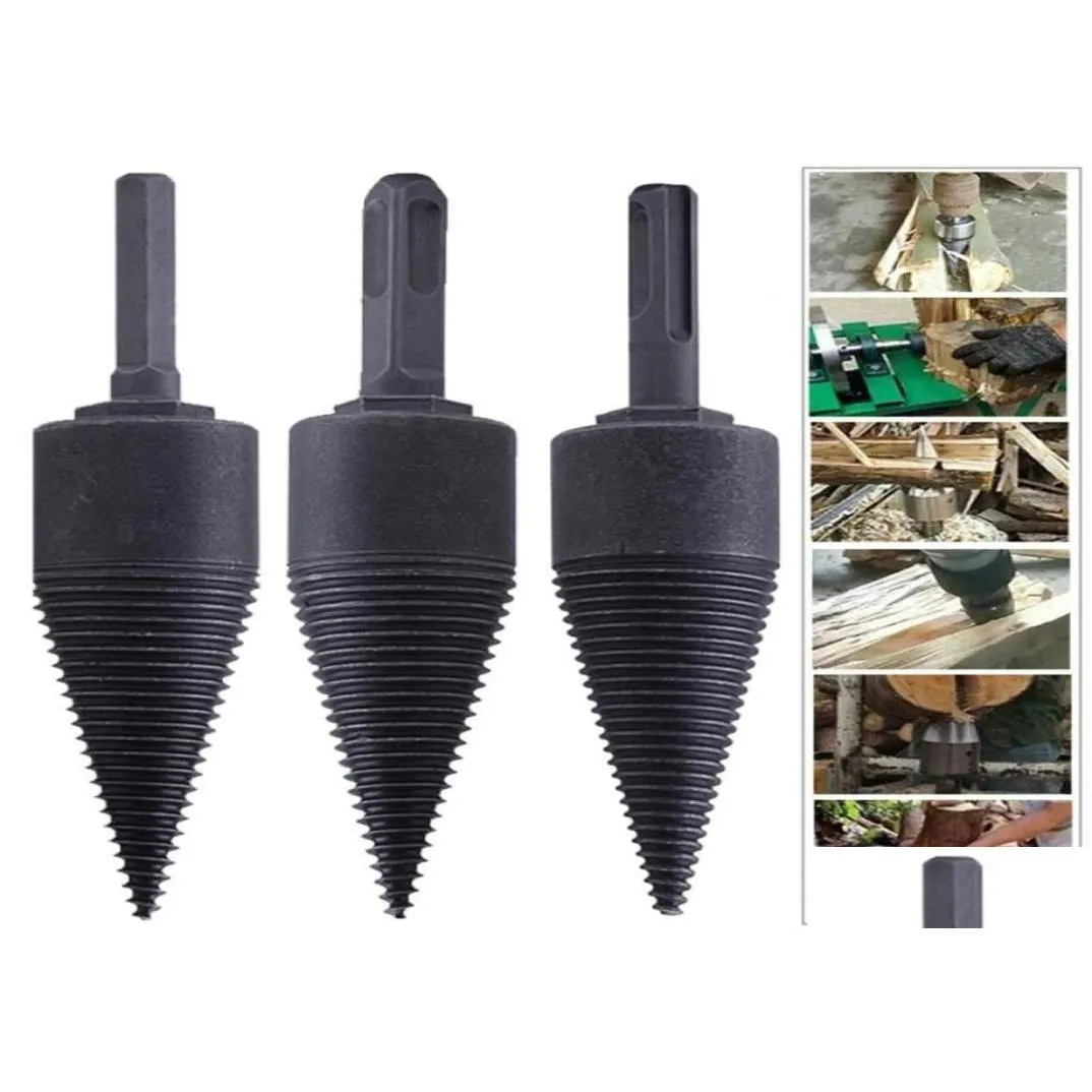 Professional Drill Bits Economical HexagonalSquareRound Shank Firewood Bit Chop Wood Splitter Screw Splitting Reamer Tool Ds996076704