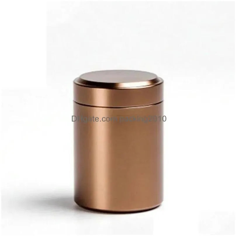 Storage Bottles & Jars Aluminum Alloy Teas Storage Jars Sealed Metal Cans Home Travel Portable Coffee Tea Can Mini Container 45X68Mm 1 Dh5Io