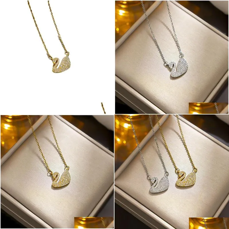 Pendant Necklaces Designer Necklace Fashion Womens Crystal Light Luxury Y2K White Dance Gifts For Drop Delivery Otvt3