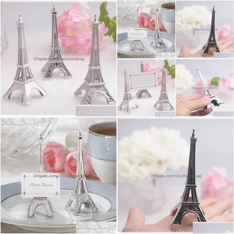 Party Decoration New Fashion Evening In Paris Eiffel Tower Sier-Finish Place Card Holder Wedding Table Decoration Drop Delivery Home G Dhfvw