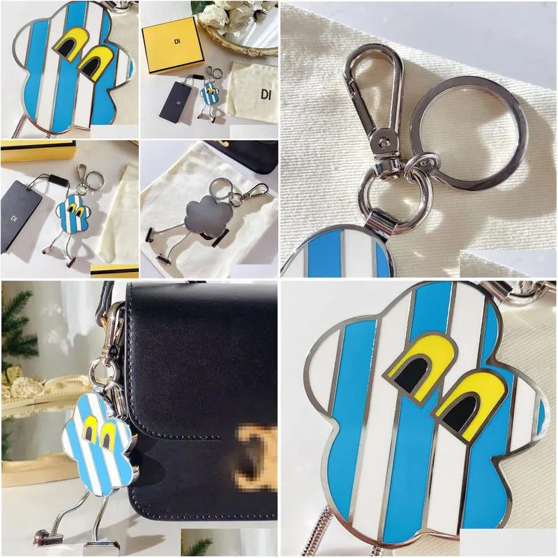Keychains & Lanyards Fashion Bag Pendant Keychain Designer Car Key Chain Doll Blue High Quality Buckle 2022 Drop Delivery Fashion Acc Dhojg