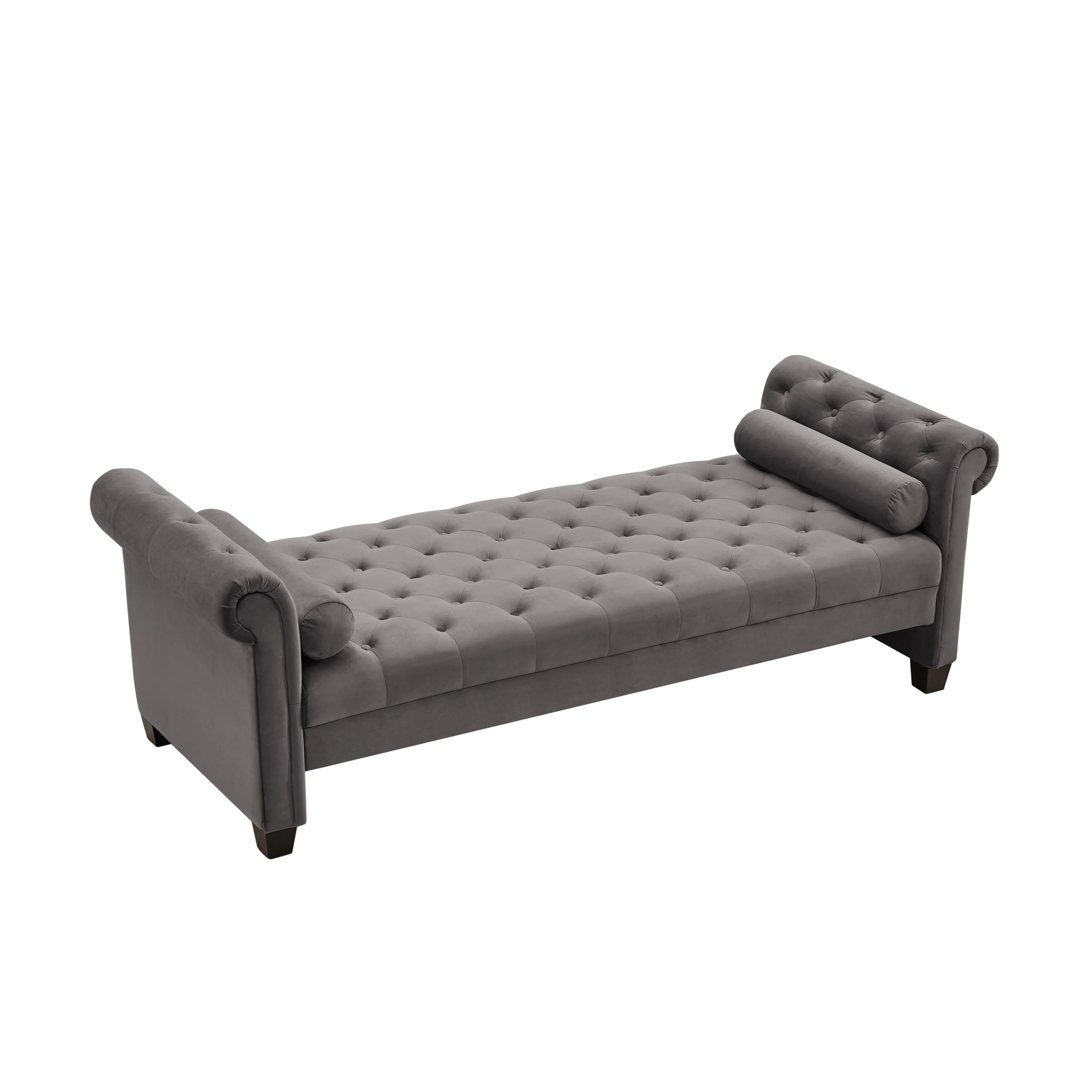 Rectangular Large Sofa Stool,Dark Grey