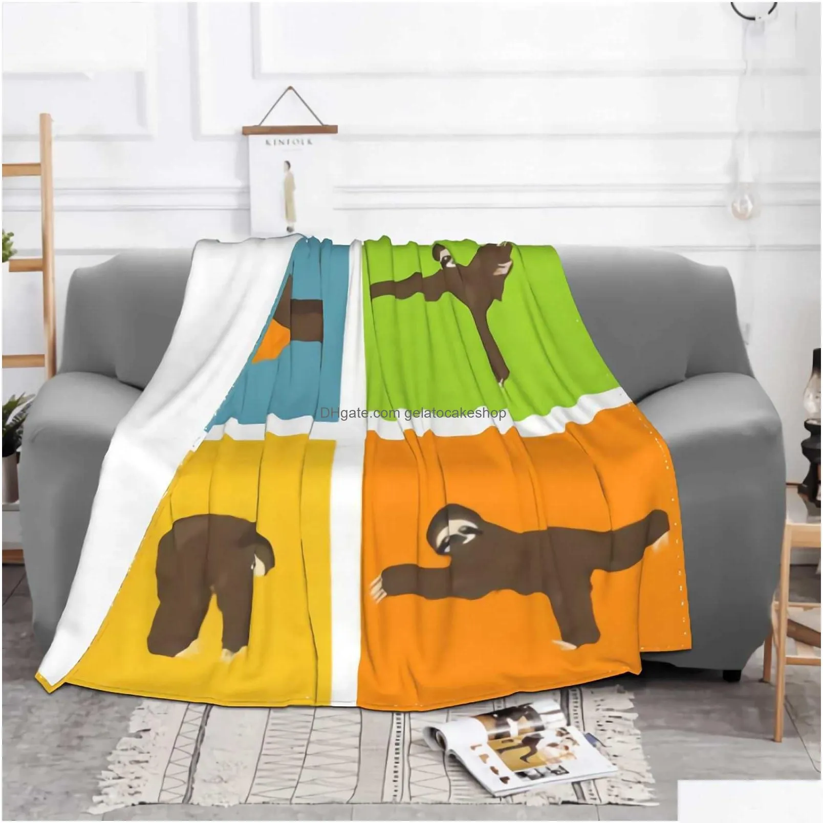 blankets cute yoga sloth flannel throw blanket 80x60 super soft fleece plush blanket cozy lightweight durable for all seasonsl231123