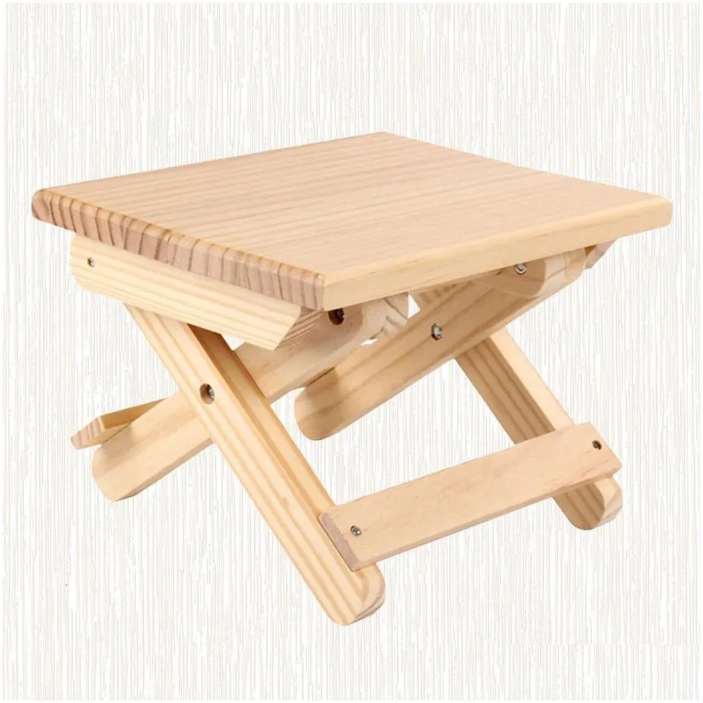 Baby Chairs 1pc Wooden Foldable Taboret Wooden Folding Stool Outdoor Fishing Chair Small Stool for Outdoor and Indoor Use Light Yellow