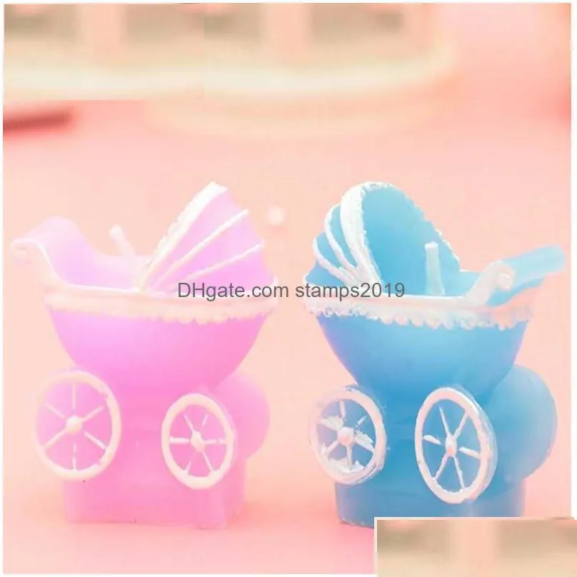 scented candle 10 pcs cute mini creative pram baby birthday candle kid pram baby carriage candle cake cupcake topper party