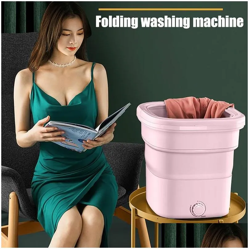 Professional Hand Tool Sets 40# Mini Washing Machine Foldable Bucket Type Laundry Clothes Washer Cleaner Travel Self-driving Tour And