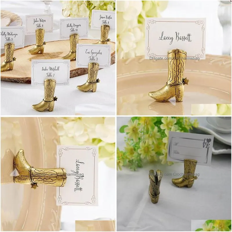 Party Decoration  Boot Place Card Holder Table Centerpiece Wedding Bridal Shower Favors Seat Number Holders Drop Delivery Home G Dhot1