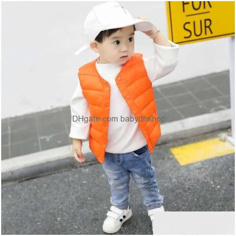 baby vest autumn winter boy vest jacket children outerwear coats for girls infant cotton down sleeveless kids warm 210818