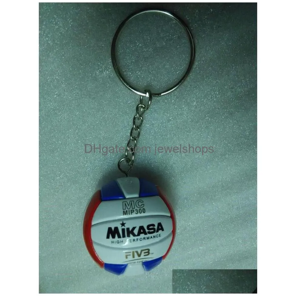 Key Rings 5 Pcs Volleyball Keychain Business Birthday Pvc Gifts Top Football Beach Ball Key Ring Bag Pendant Charms Drop Delivery Jew Dh5Nz