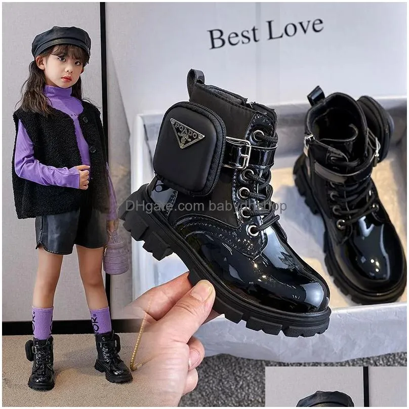 boots botines kid fashion girl shoe british ankle boot warm plush snow waterproof nonslip kid gril boots zapatos 231117