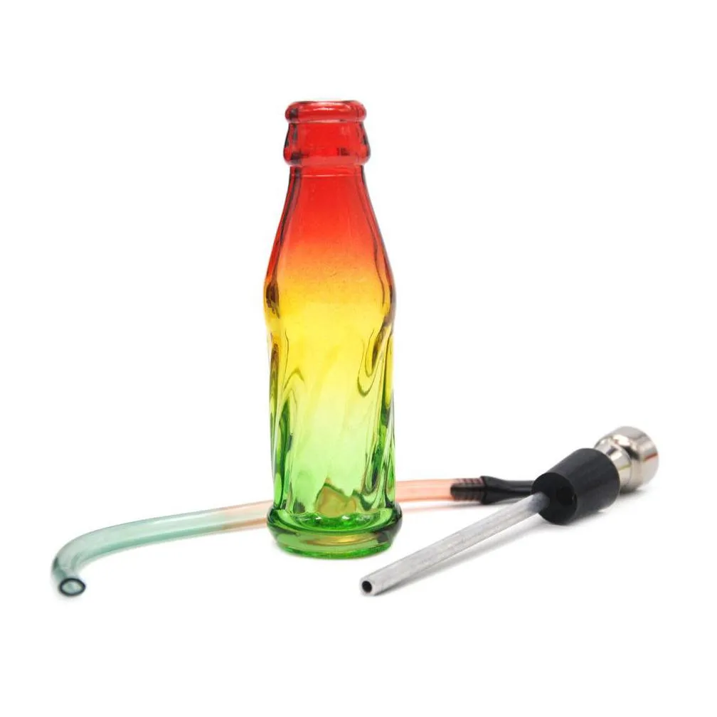 Smoking Pipes Bong Glass Oil Burner Smoking Accessories Colorf Cola Bottle Water Cigarette Pot Portable Wine Bucket Pipe Drop Delivery Dhoej