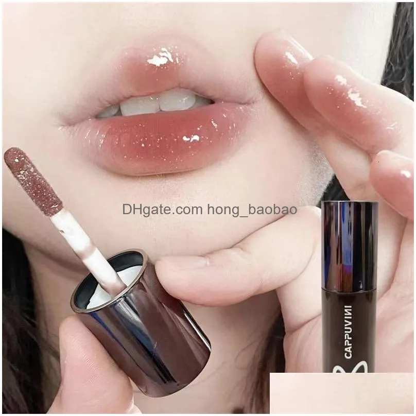 lip gloss korean mirror glaze waterproof matte lipgloss sexy red liquid lipstick long lasting moisturizing natural beauty lips makeup