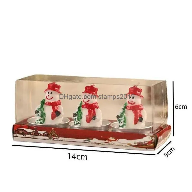 scented candle 3pcs christmas candles santa claus snowmen tin cans candle christmas decorations for home mini candles navidad year