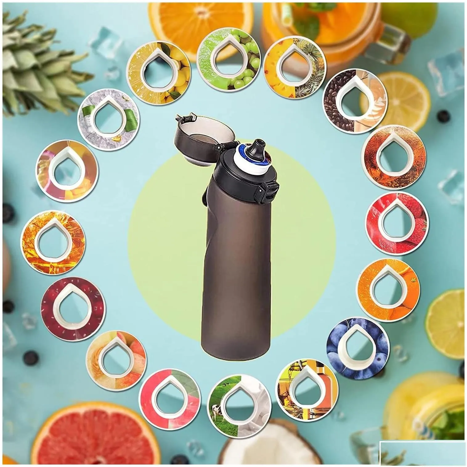 Water Bottles 650Ml Cup Air Flavored Sports Bottle Suitable For Outdoor Fitness Fashion Fruit Flavor Scent Up Drop Delivery Home Garde