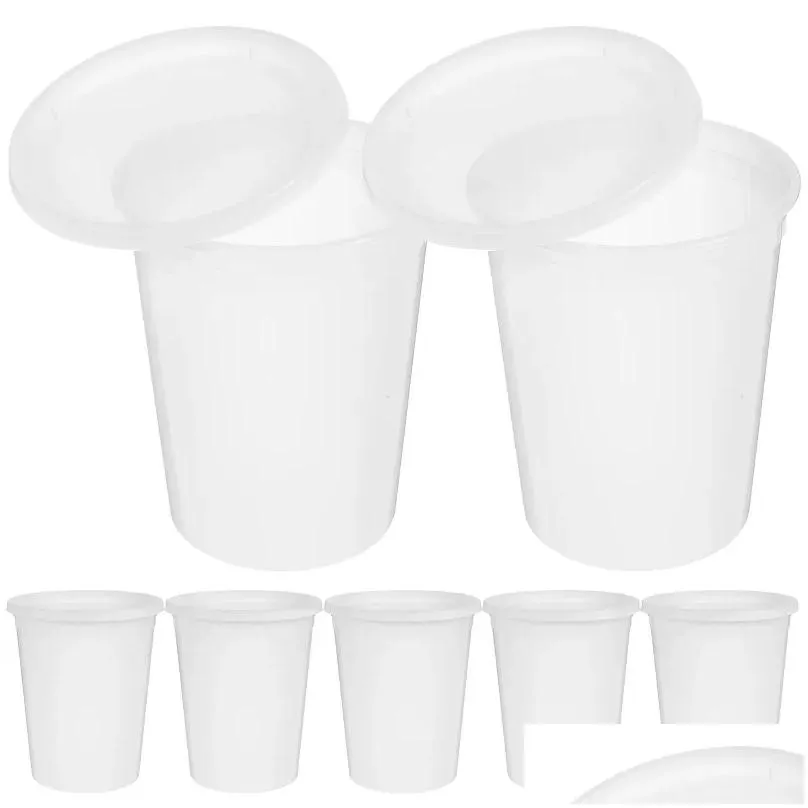 Storage Bottles 20 Sets Disposable Plastic Cups Takeout Soup Containers Portion Measuring To Go Bowls Food Covers Porridge Leakproof