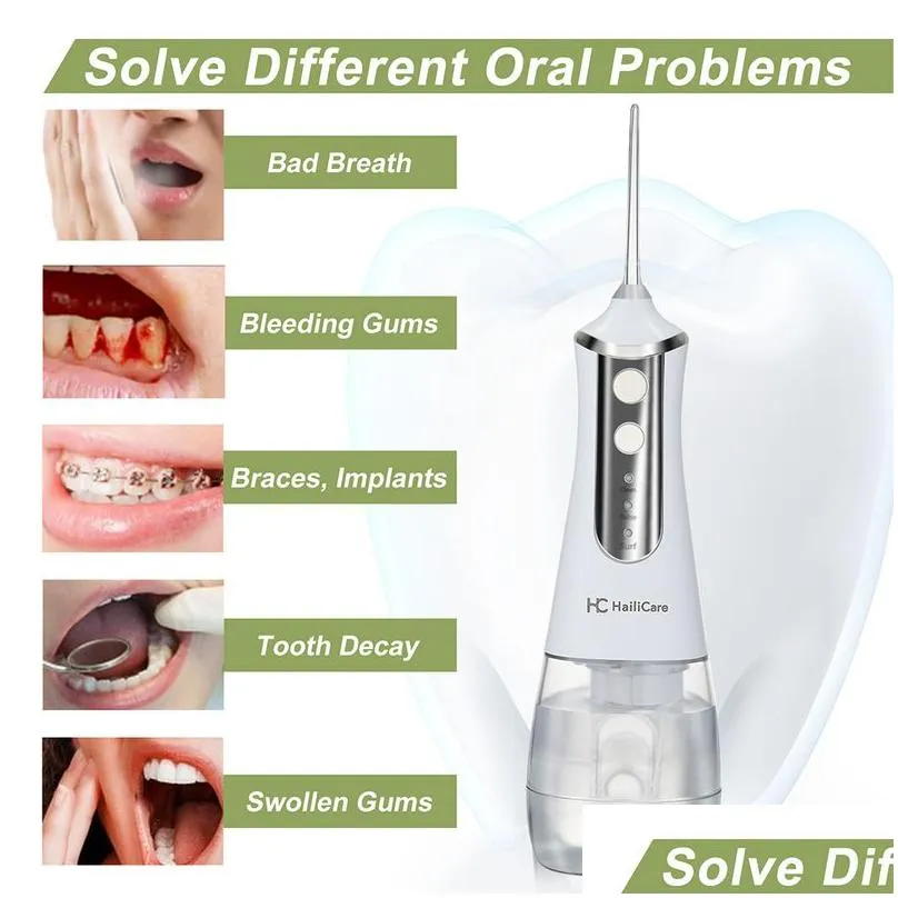 Other Oral Hygiene Oral Irrigator Electric Dental Water Flosser Teeth Whitening 350Ml Tank Waterproof Cleaner Pick Irrigador Home Drop Dhuzy