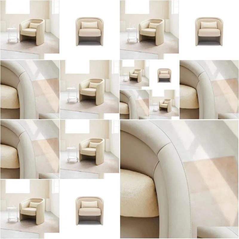 Living room furniture Single sofas Double armrest Nordic Italian luxury leather Sizes and colors can be customized