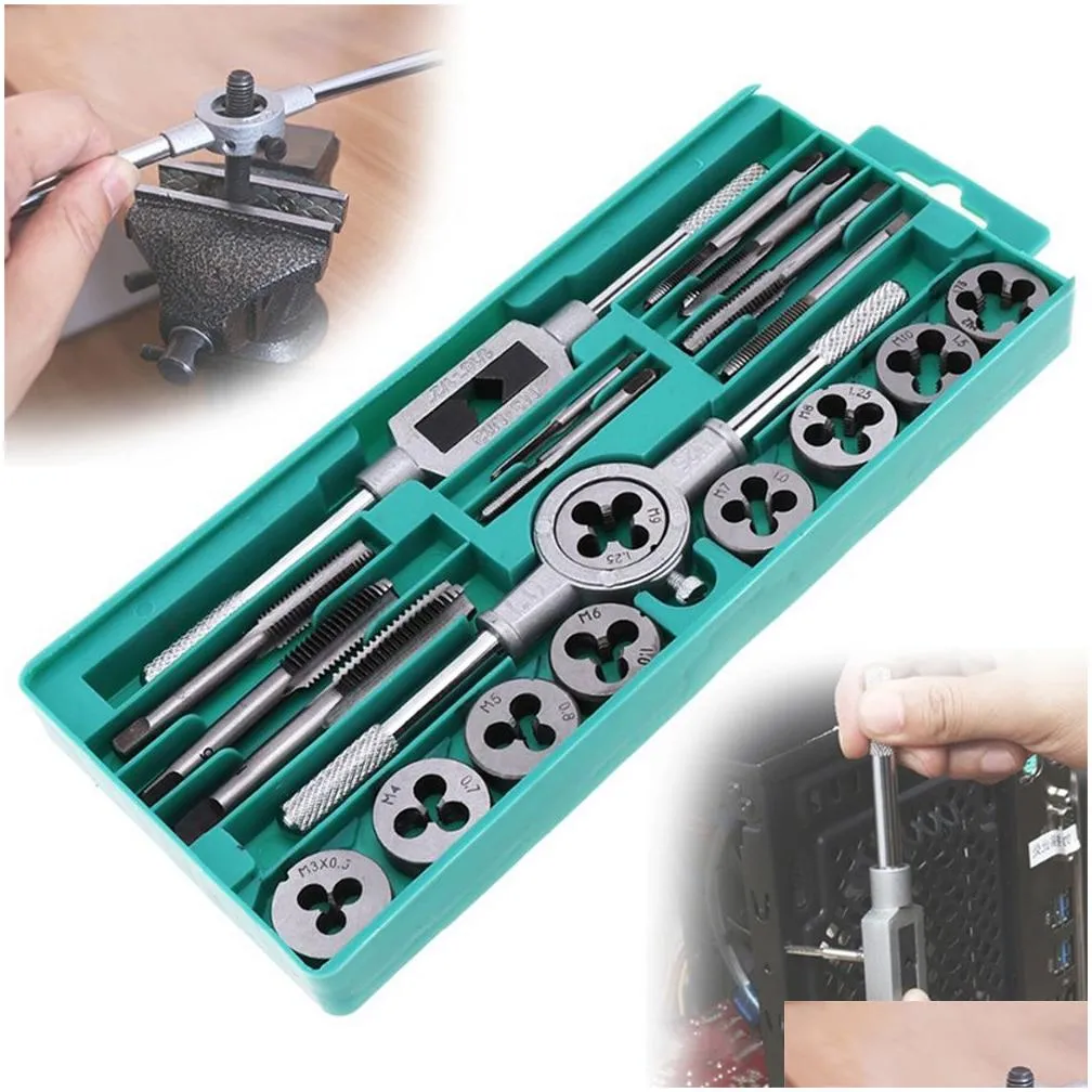 Hand Tools 20/40pcs High Quality Tap And Die Set Metric Thread Tap And Dies Adjustable DIY Kit Wrench