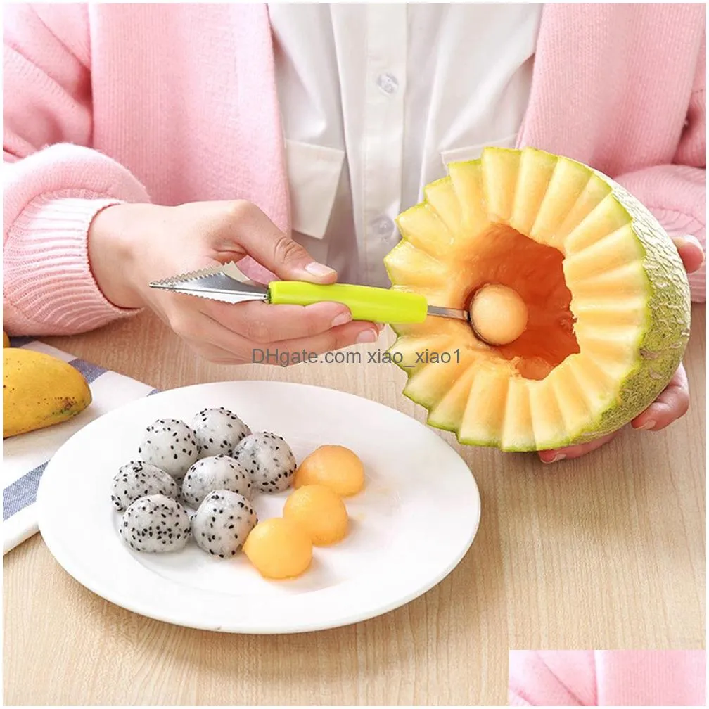 dual-head dig ball scoop spoon baller diy assorted cold dishes tool watermelon melon kitchen accessories knife cutter gadge