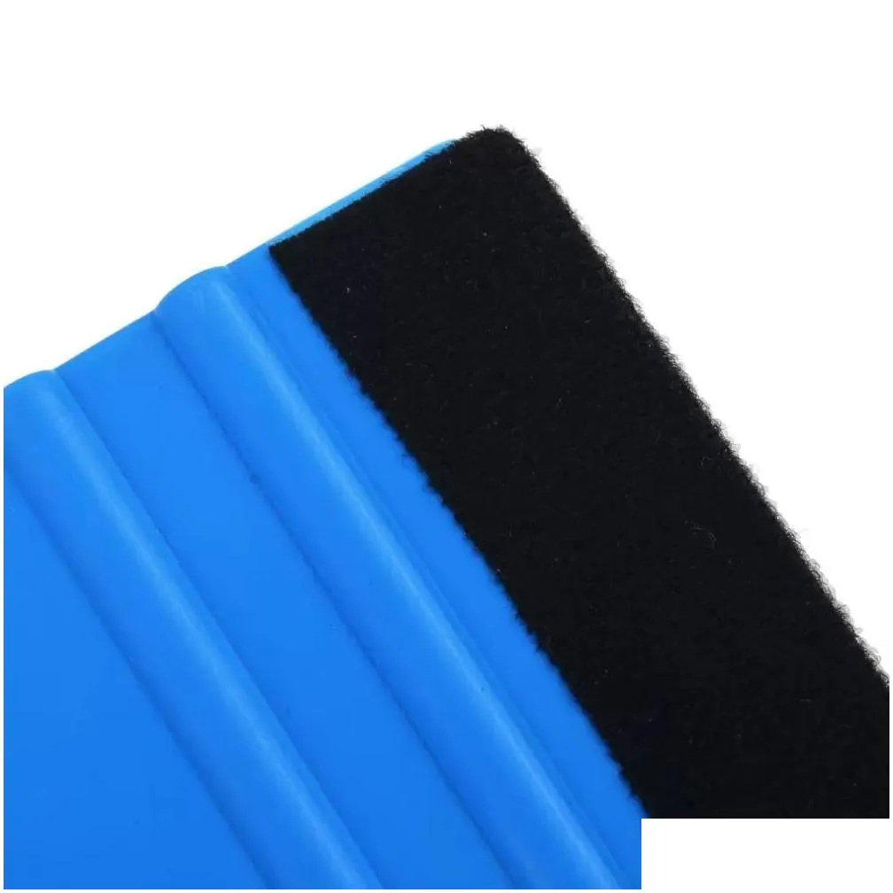 car vinyl film wrapping tools Scraper squeegee with felt soft edge wall paper scraper mobile screen protector install Care Cleaning tool Blue