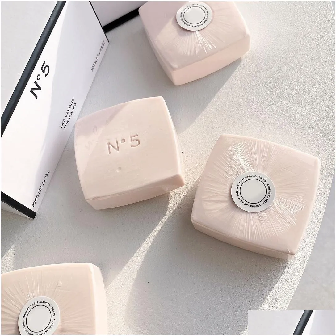 Brand pink number 5 Soap Les Savons Fragrance Scented Body Bath 5x75g Solid Perfume Fast Ship