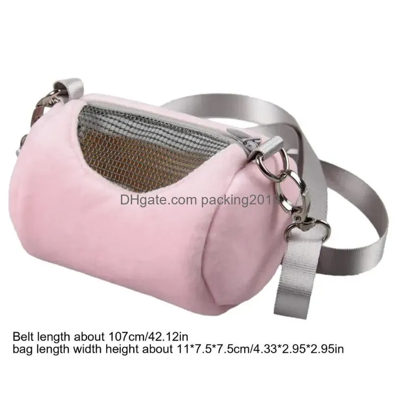 Dog Carrier Portable Small Animal Bag Breathable Warm Plush Backpack For Hamster Pet Travel Drop Delivery Dhdjd