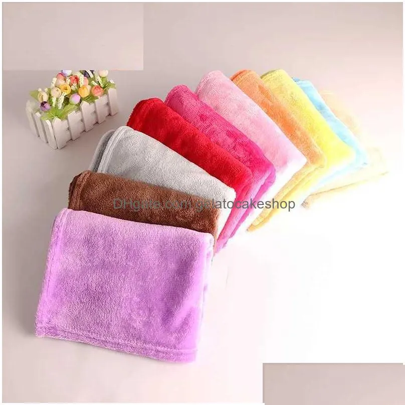 blankets 70x50cm fleece blanket for baby ddling small throw rug bedding cover case sheets flannel velvet warm solid warm micro