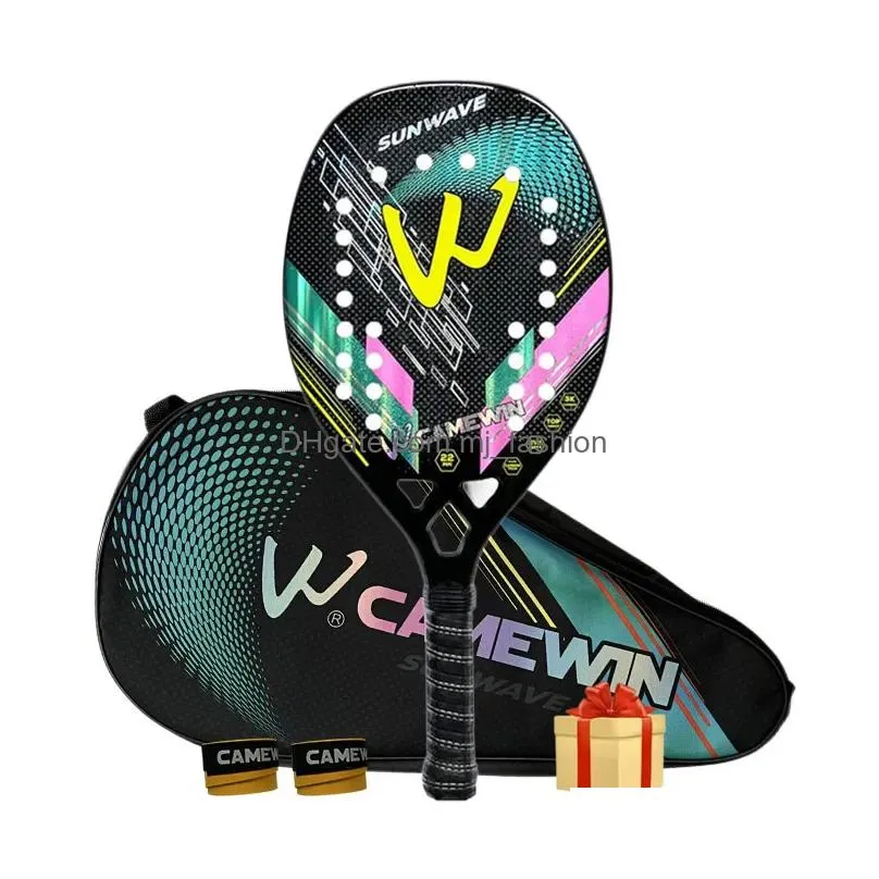 Tennis Rackets 3K Camewin Beach Rack With All Carbon Fiber Rough Surface And Ered Bag Providing Super Glue Gifts For Adt High-End Pla Dh3Jn