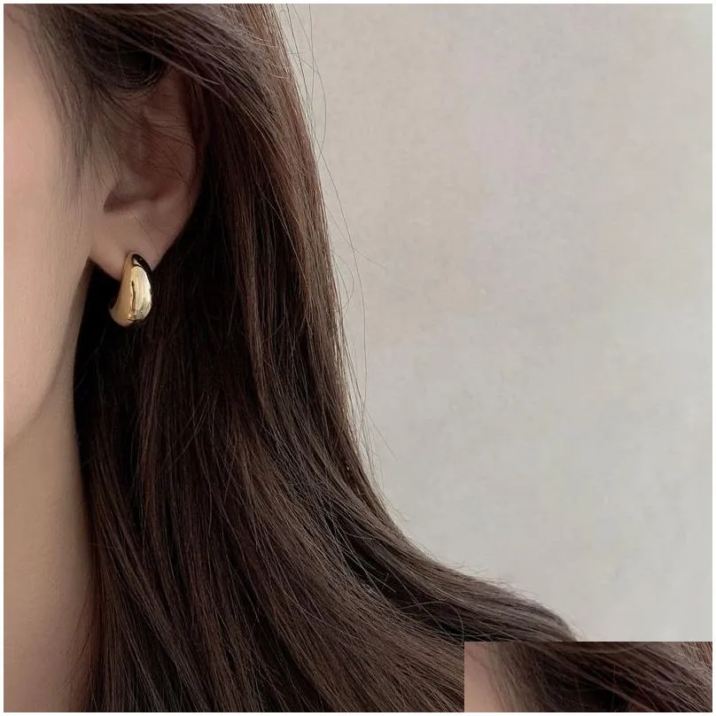Stud Ins C-Shaped Metal Water Drop Earrings High-End Niche Temperament Fashion Online Celebrity Trendy Charming Jewelry Drop Delivery Dhzby
