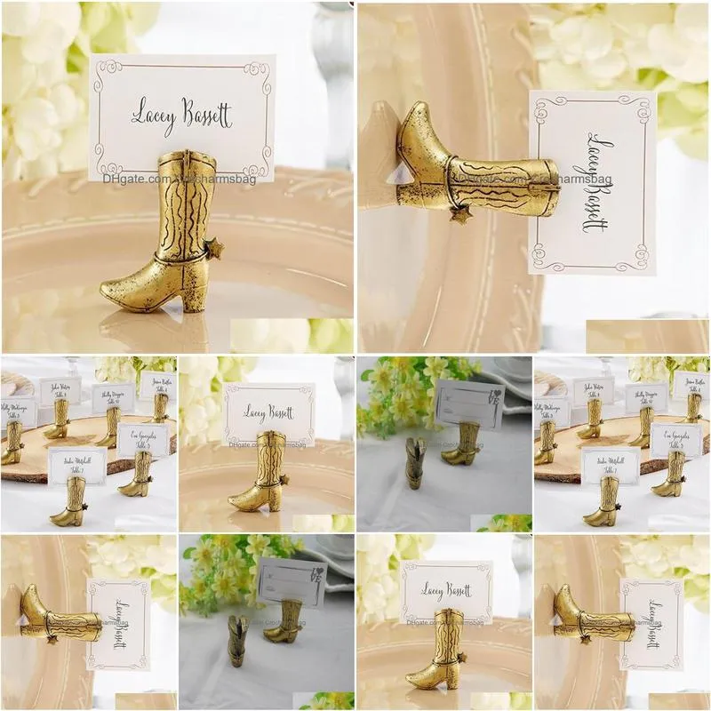 Party Decoration  Boot Place Card Holder Table Centerpiece Wedding Bridal Shower Favors Seat Number Holders Drop Delivery Home G Dhot1