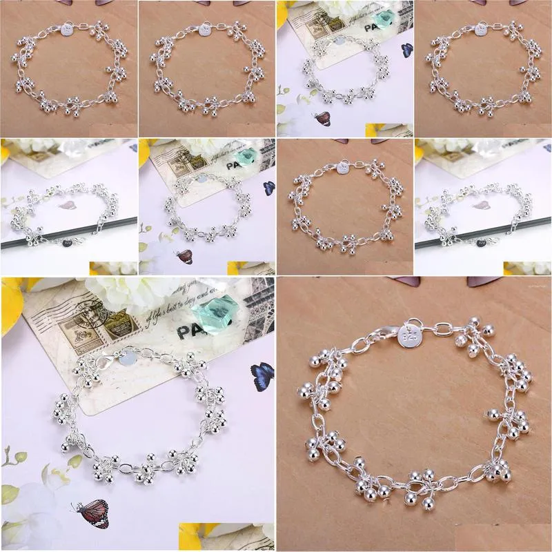 Charm Bracelets Beautif 925 Sier Color Nice For Wedding Women Chain Bracelet Beads Fashion Gorgeous Jewelry Wholesale Drop Delivery Dhd1Z