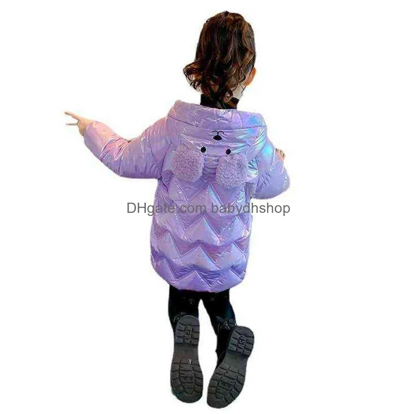 childrens winter down cotton jacket for girls waterproof coat thicken snowsuit kids clothes waterproof parka 3-14 year 211111