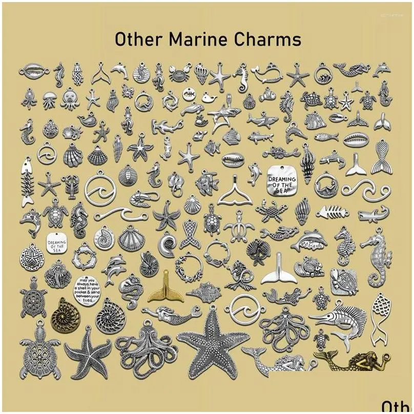 Charms Antique Sier Plated Mermaid Whale  Fish Tail Pendants For Diy Jewelry Making Accessories Wholesale Items Bk Drop Delive Dhisj