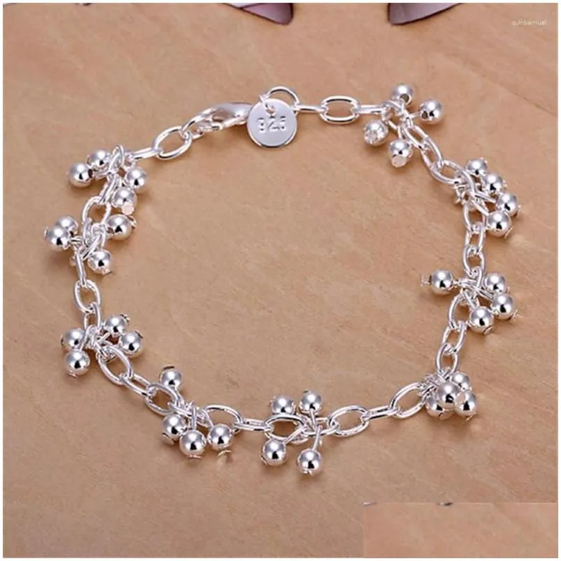 Charm Bracelets Beautif 925 Sier Color Nice For Wedding Women Chain Bracelet Beads Fashion Gorgeous Jewelry Wholesale Drop Delivery Dhd1Z