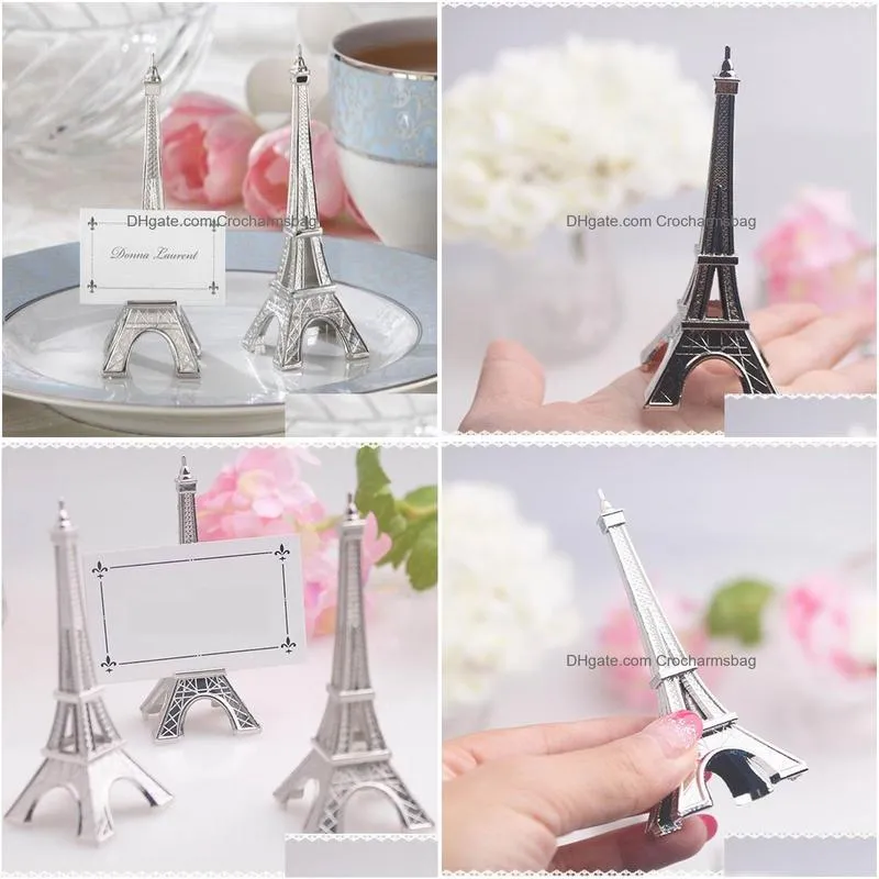 Party Decoration New Fashion Evening In Paris Eiffel Tower Sier-Finish Place Card Holder Wedding Table Decoration Drop Delivery Home G Dhfvw