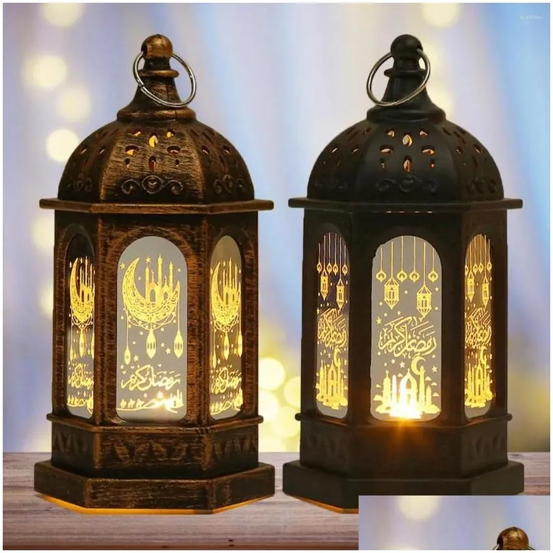 night lights ramadan lantern decoration plastic led eid mubarak lamp festival table light 2023 party lighting decorative