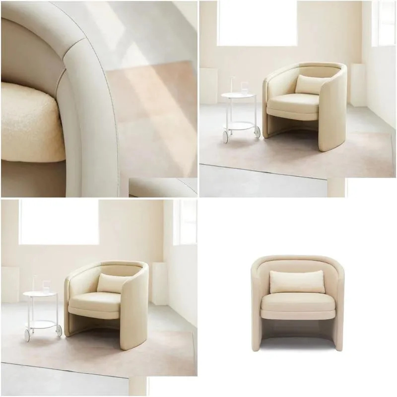 Living room furniture Single sofas Double armrest Nordic Italian luxury leather Sizes and colors can be customized