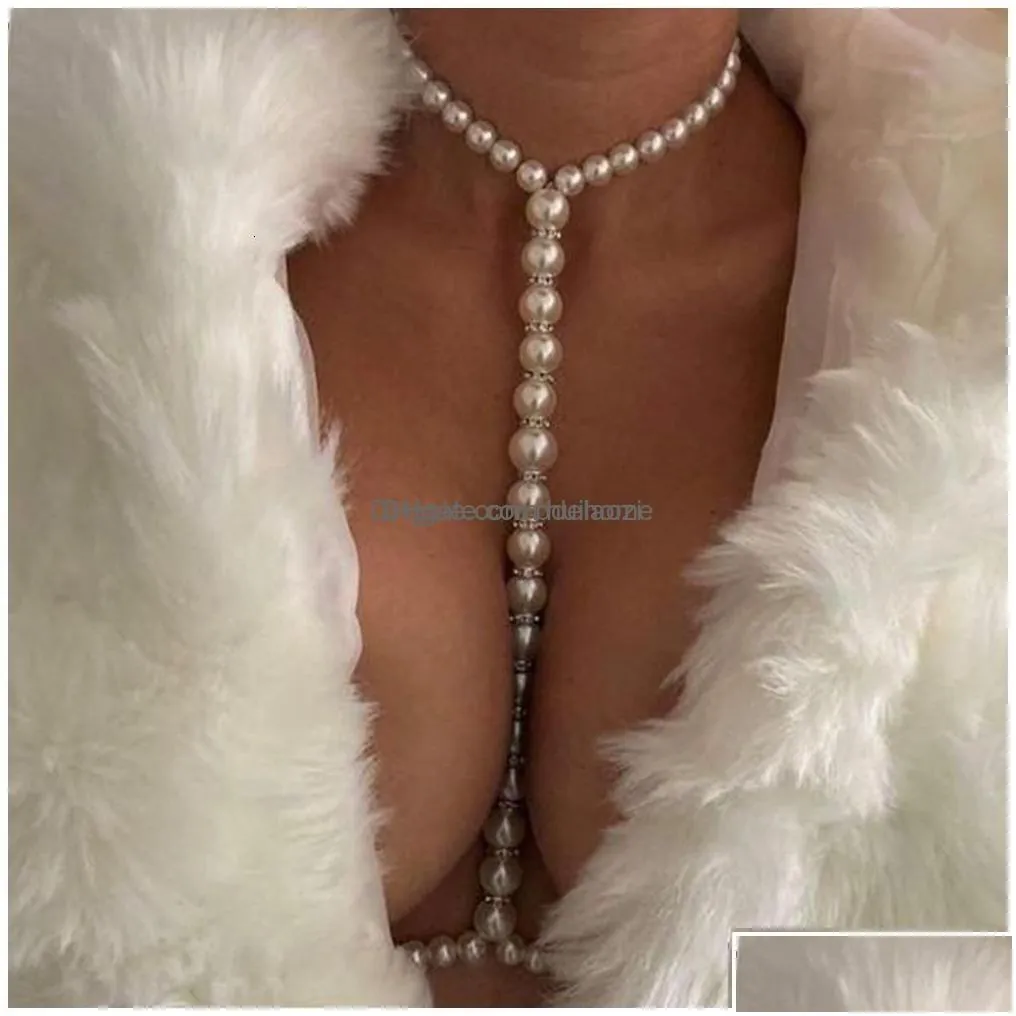 belly chains belly chains stonefans fashion pearl body chain bra necklace harness for women summer y bikini crystal waist beach jewelr